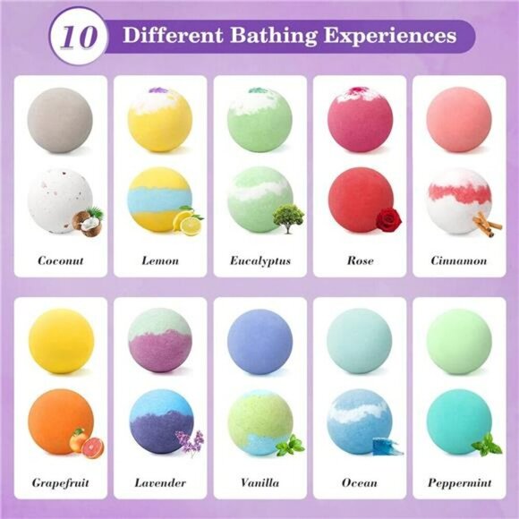 20PCS Bath Bombs for Women Presents Set Natural Wonderful Fizz Effect Bubble - Picture 2 of 7